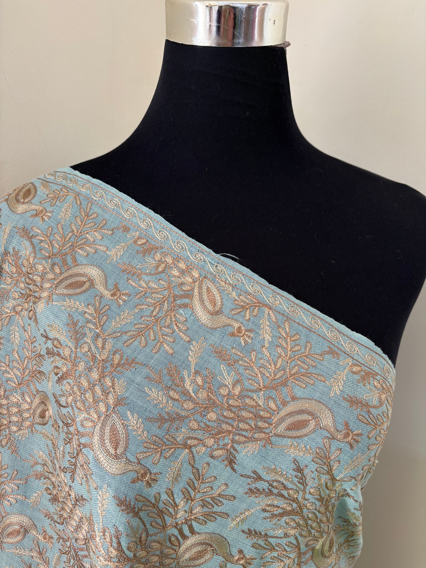 Aqua Mor Kashmiri Semi Pashmina Stole