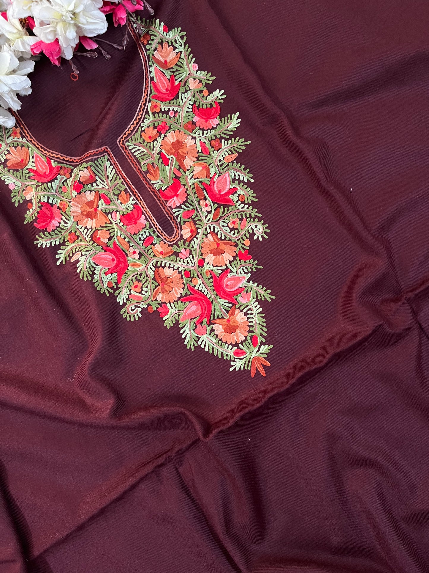 Coke Woollen Aari Embroidered 2pc suit 5mtr