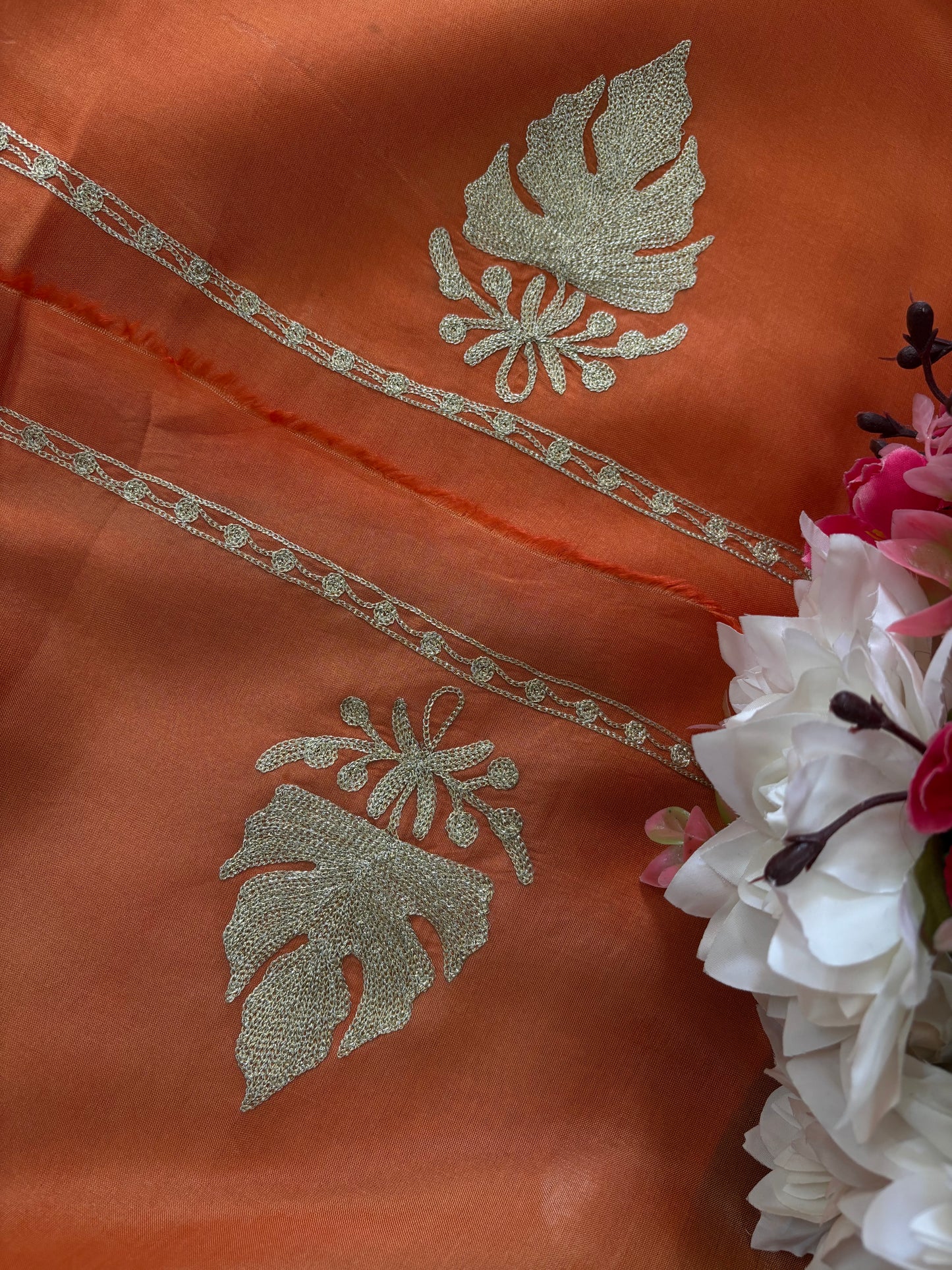 Sanam’ Peach Silk Tilla Kashmiri Suit