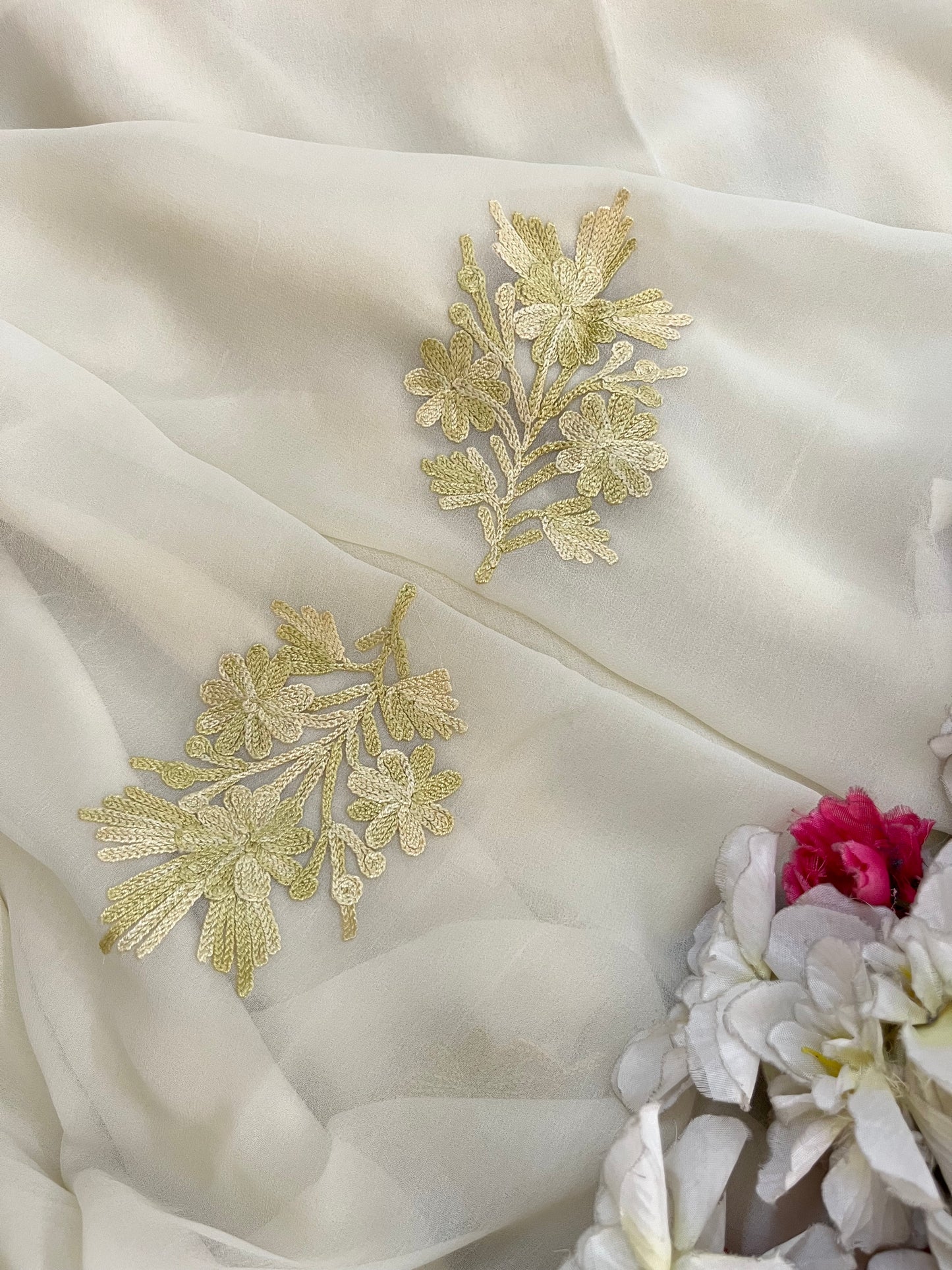 Off white Georgette Kashmiri Suit