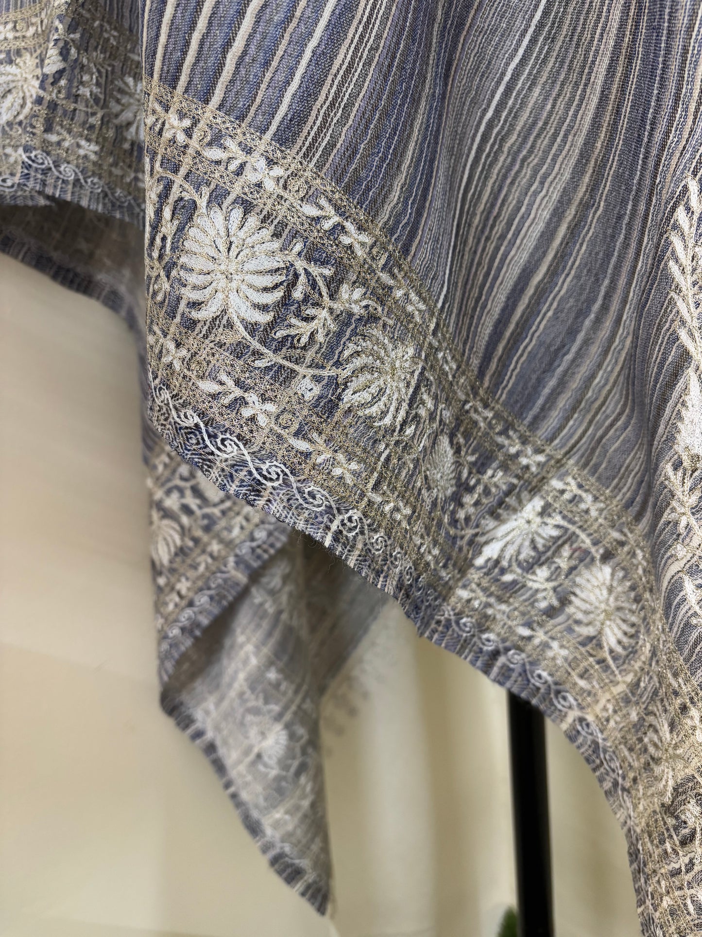 Blue Stripes Kashmiri Stole