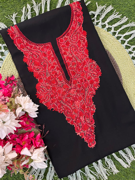 Black Cotton Cord Set (Hand Embroidered)