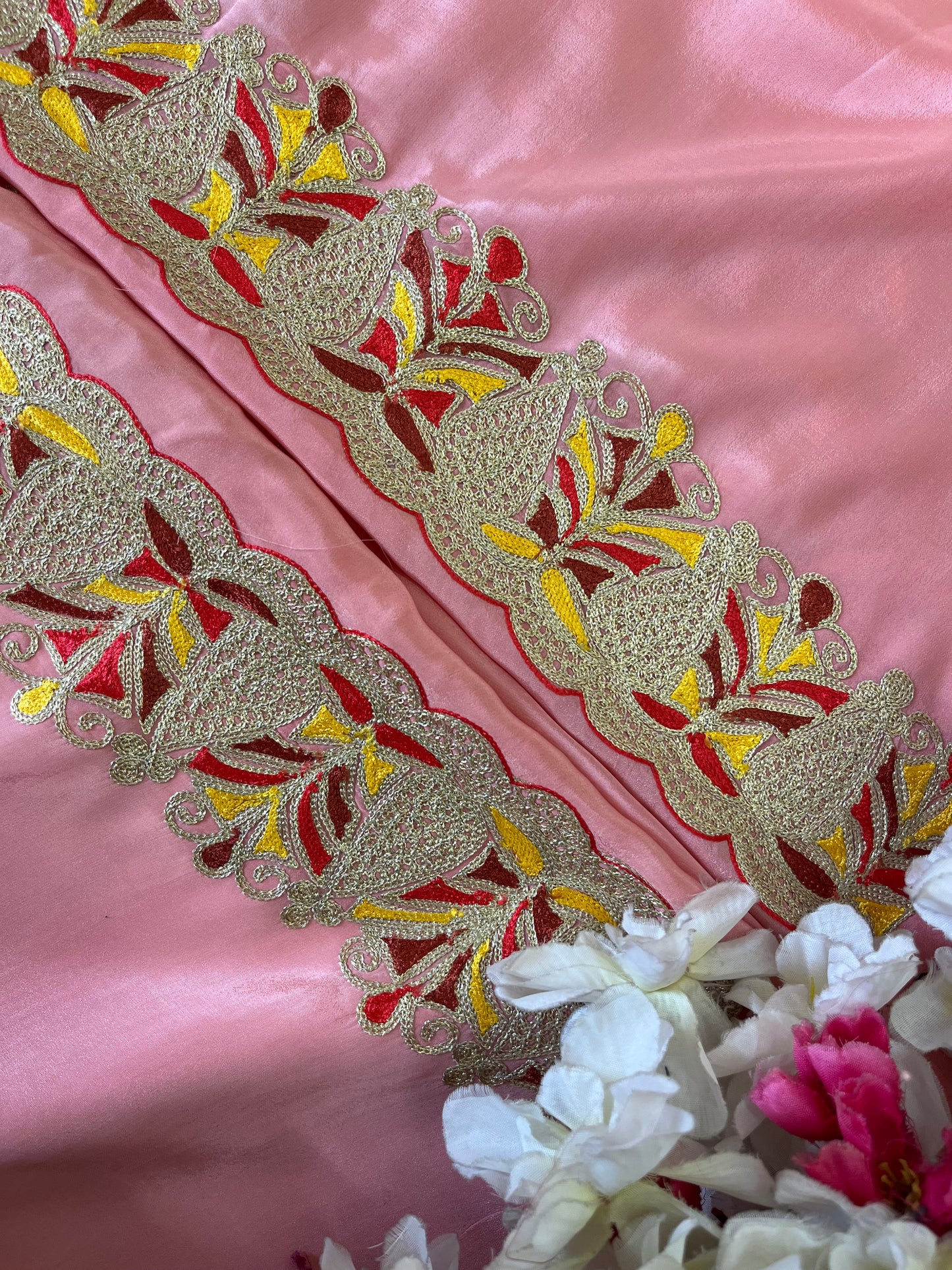 Kalaa’ Soft Pink Crape Kashmiri Suit