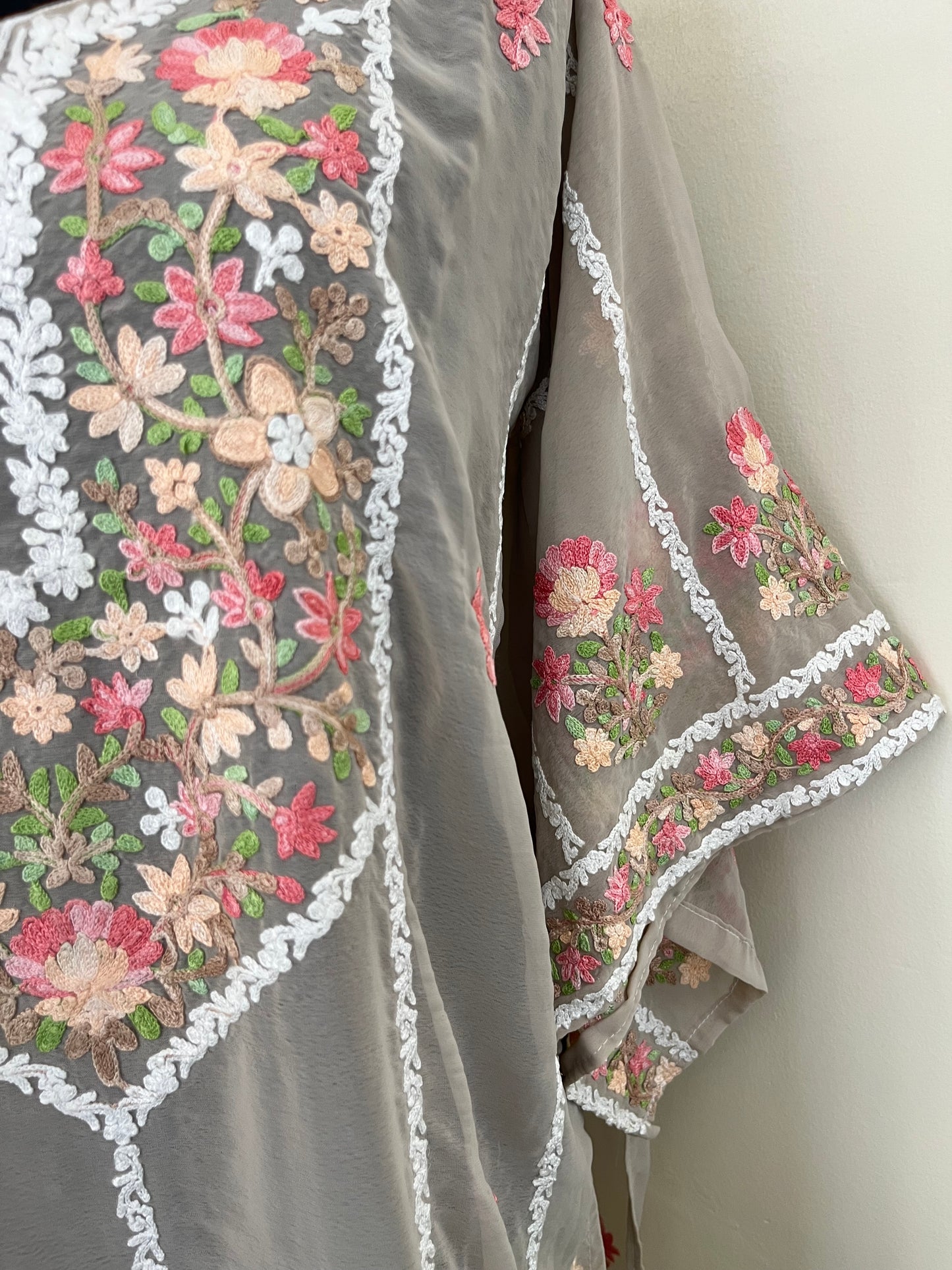 Moose Georgette All over Work Aari Embroidered Unstitched Kurta