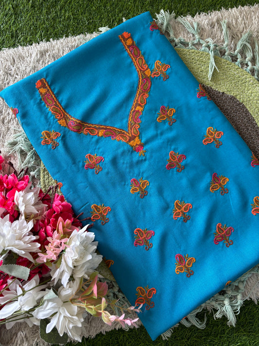 Cotton Blue Two Piece Set (Hand Embroidered)