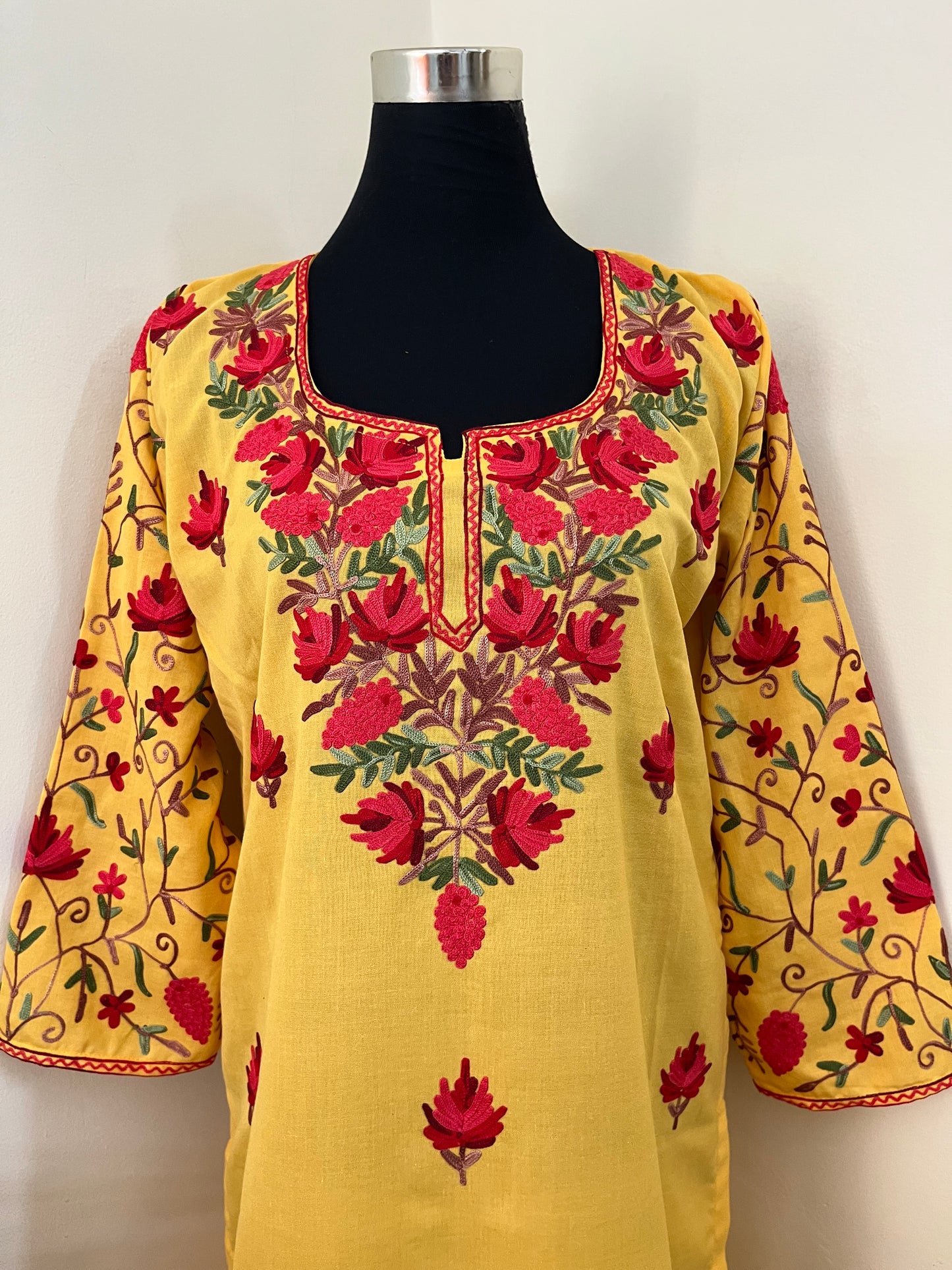 ‘Bageecha’ Cotton Stitched Aari Work Kurti (L)