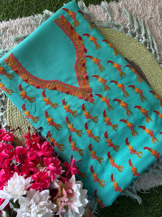 Cotton Pastel Green Two Piece Set (Hand Embroidered)