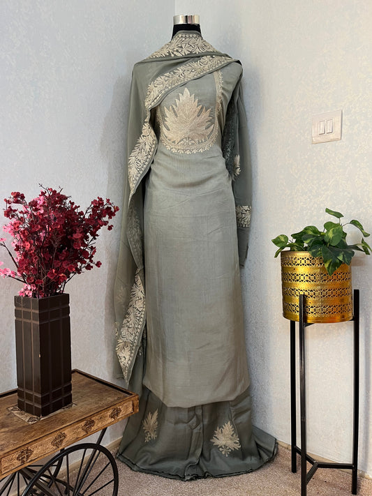 Soft Green Sanam’ Tilla Kashmiri Silk Suit