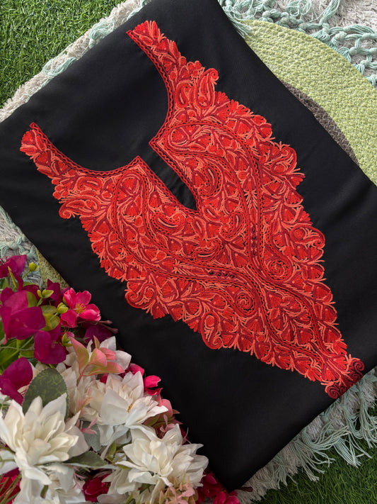 Black Cotton Cord Set (Hand Embroidered)