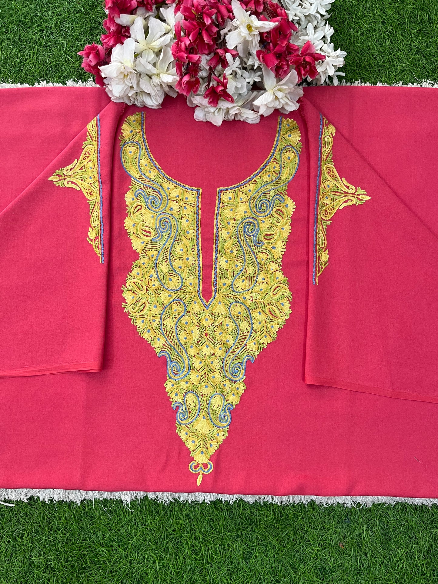 Pink Cotton Cord Set (Hand Embroidered)