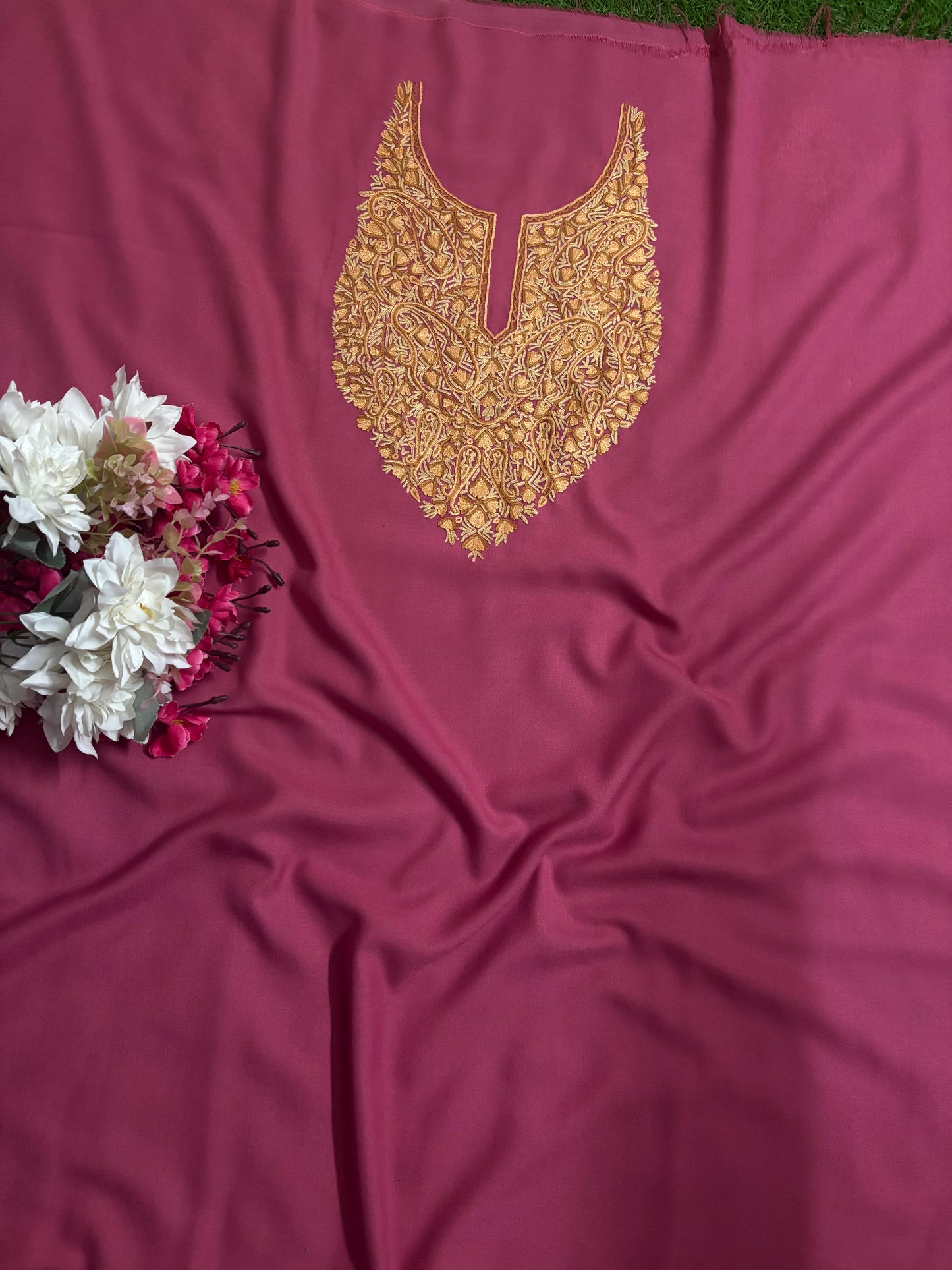 Pink Cotton Cord Set (Hand Embroidered)