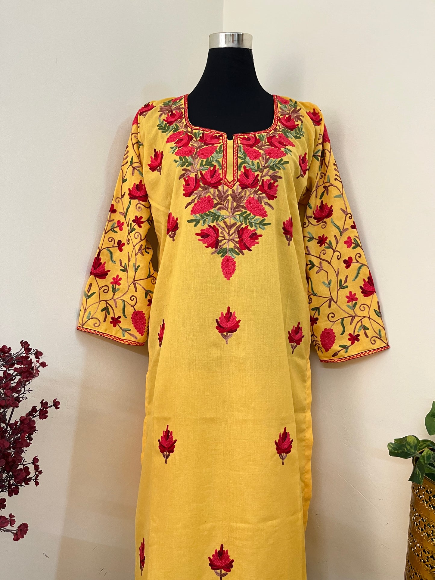‘Bageecha’ Cotton Stitched Aari Work Kurti (L)
