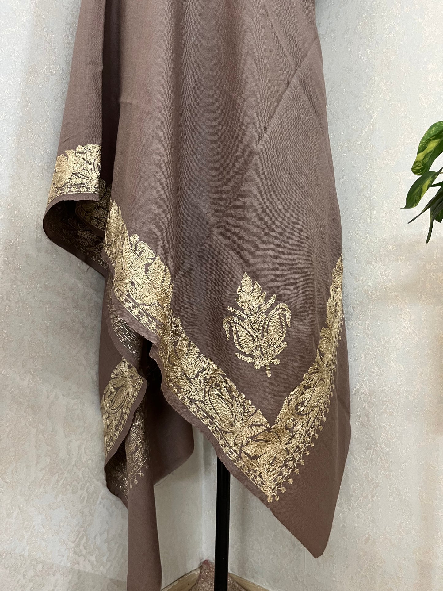 Semi Pashmina Tilla Embroidered stole