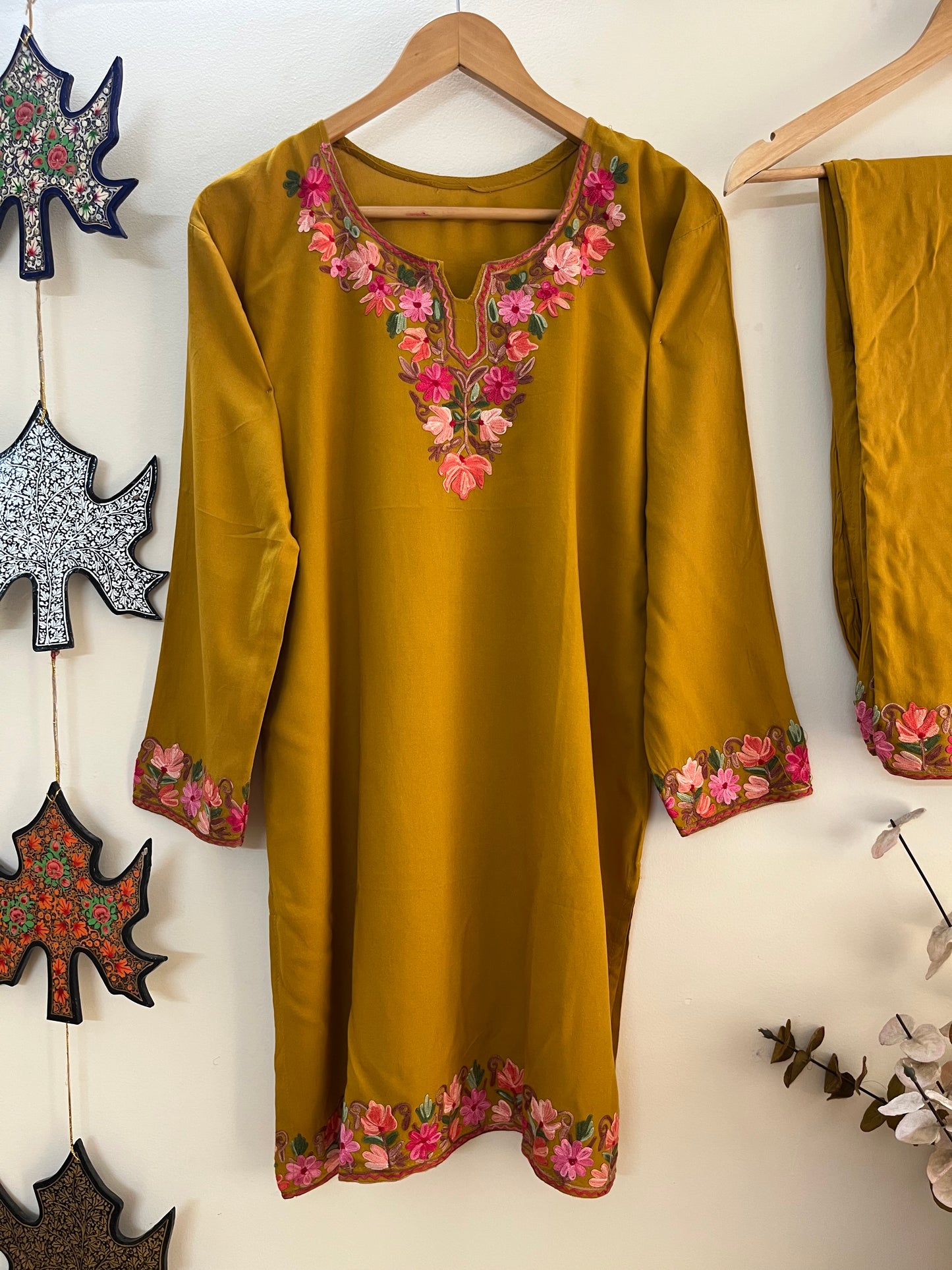 Mustard Cotton Cord Set (Free Size/ XL)