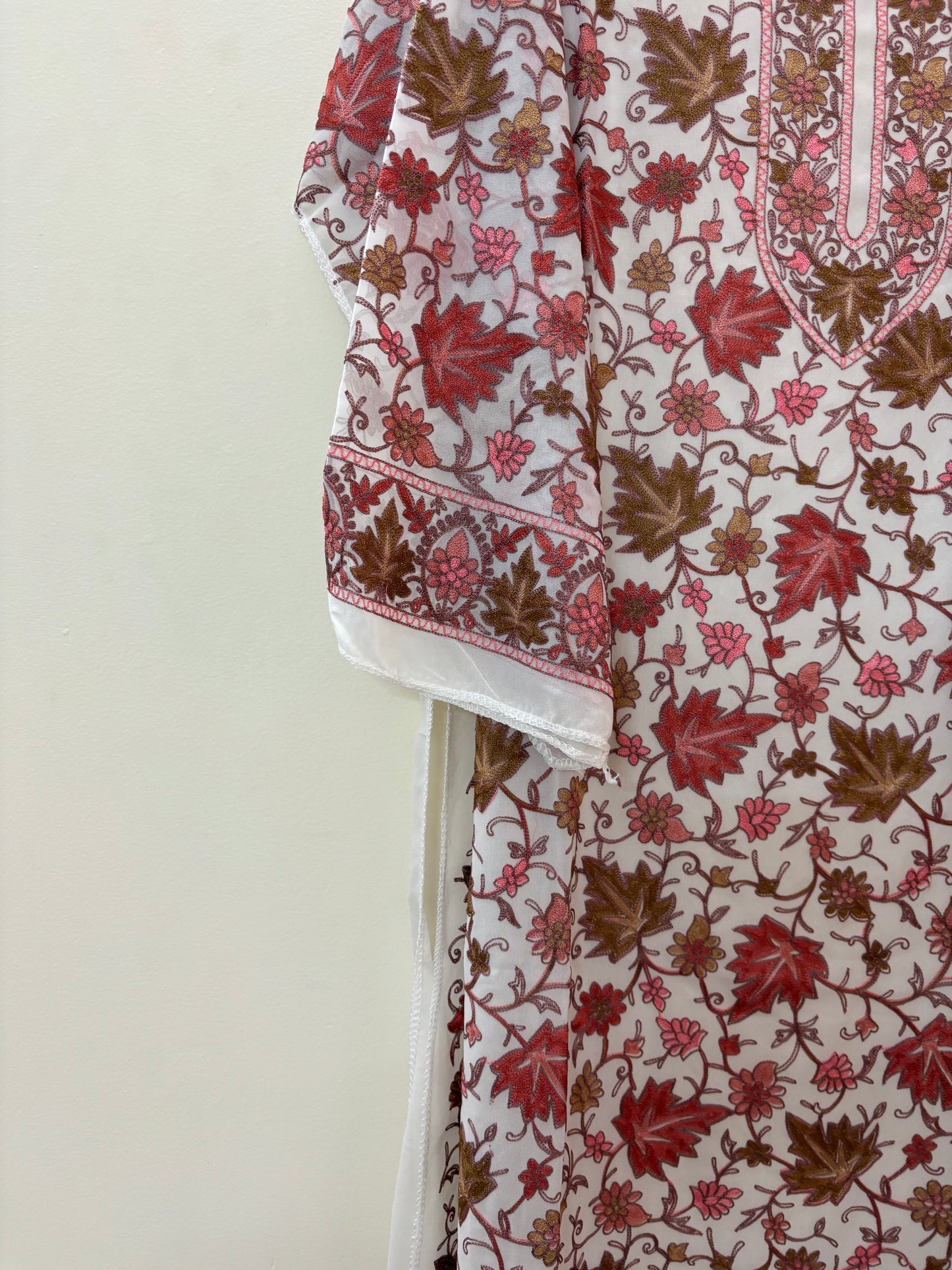 Georgette Aari Embroidered Unstitched Kurta