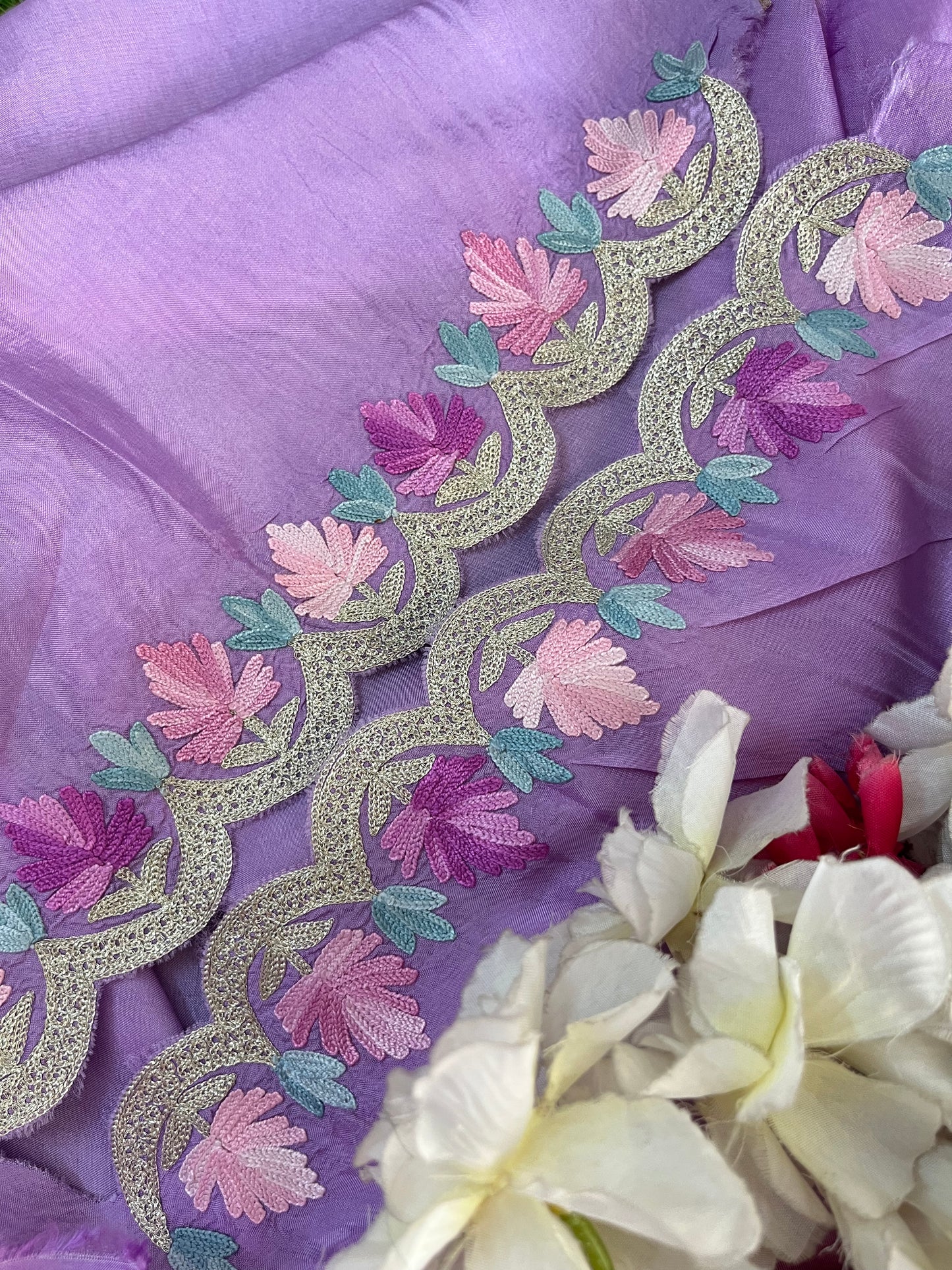 Sanam’ Silk Aari Embroidered Suit material