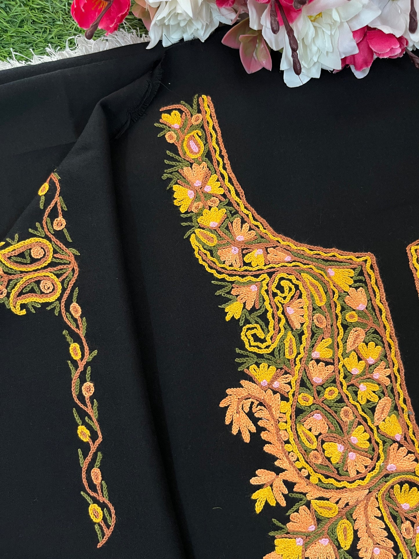 Black Cotton Cord Set (Hand Embroidered)