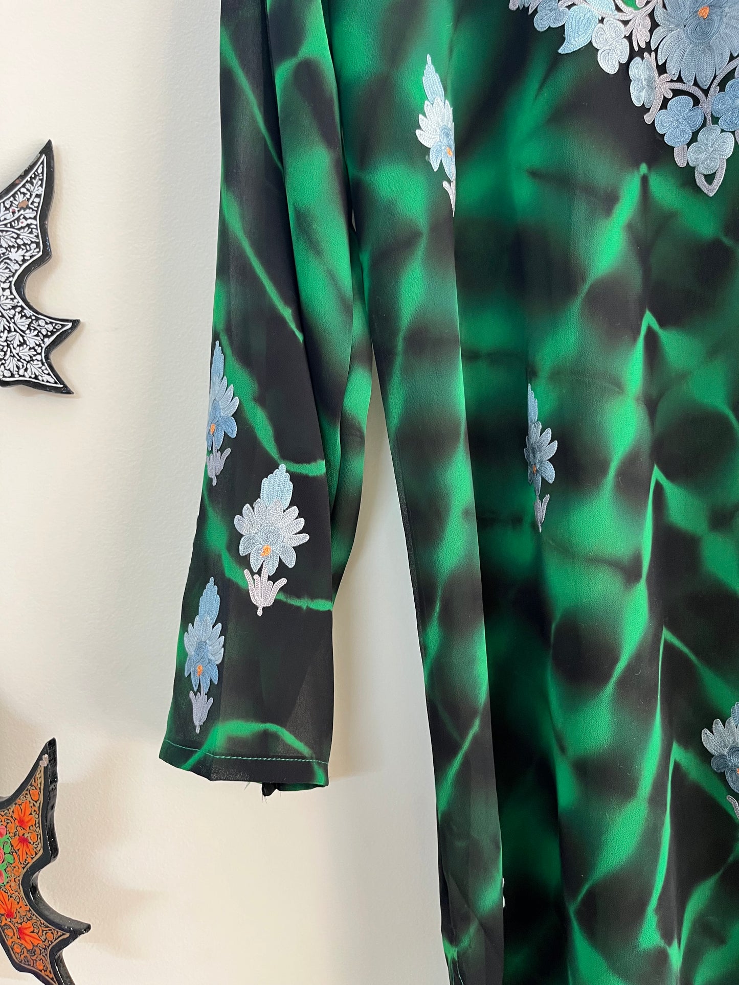 Georgette Aari Embroidered Stitched Kurta