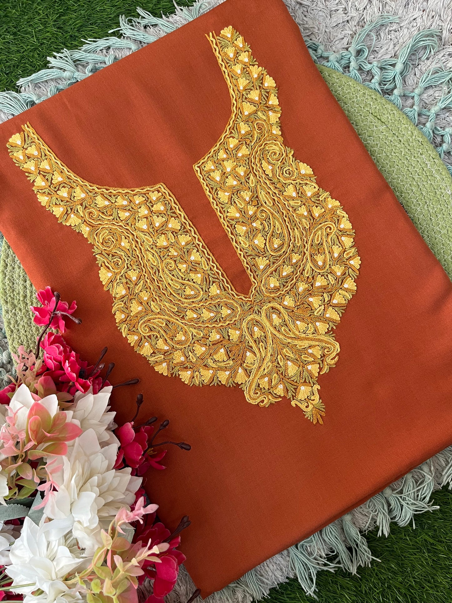 Brown Cotton Cord Set (Hand Embroidered)