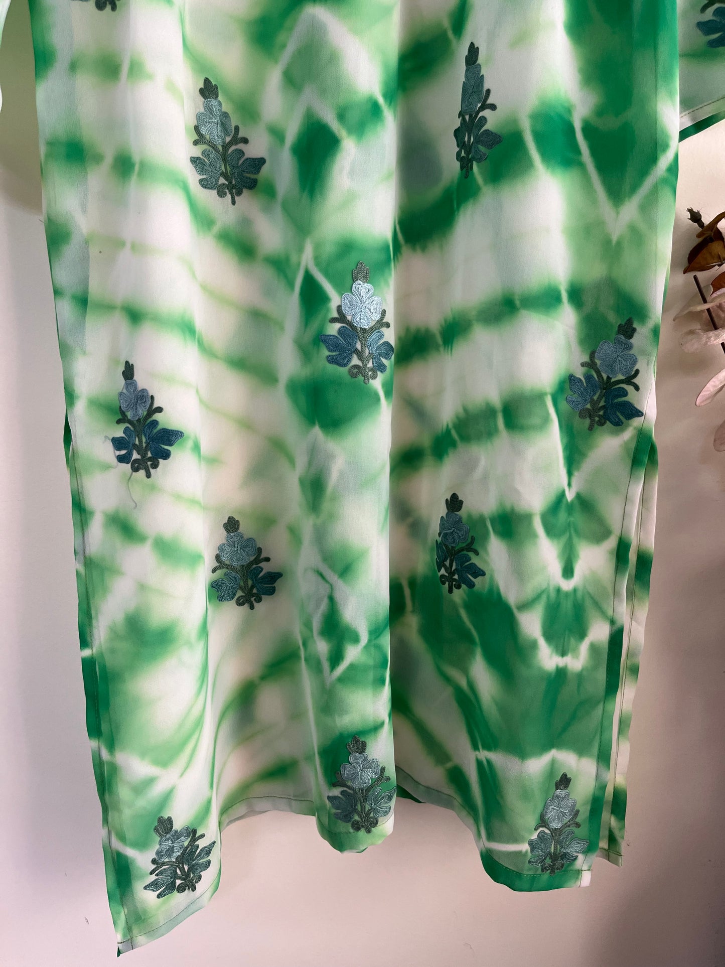 Georgette Aari Embroidered Stitched Kurta