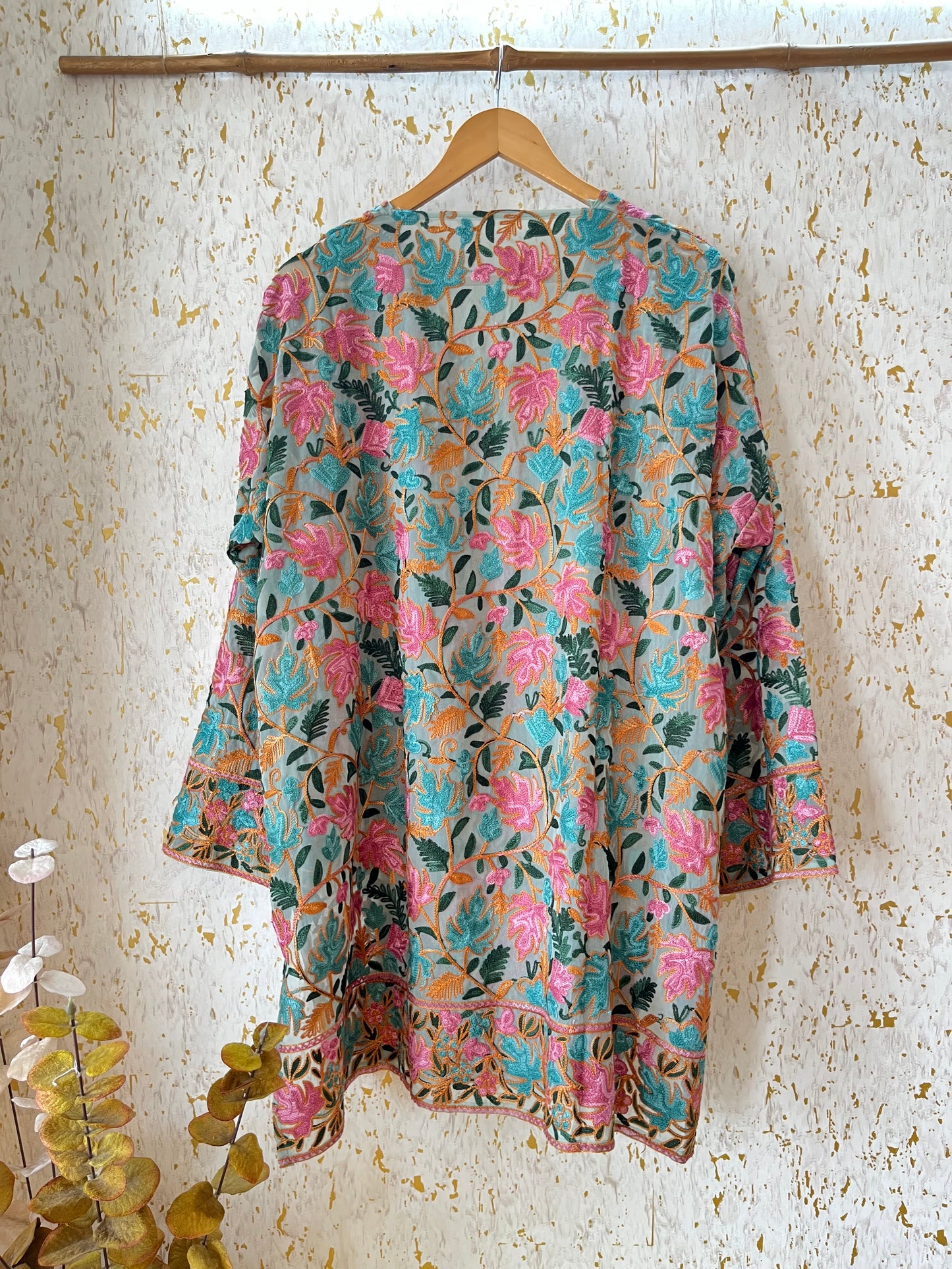 Lilac Georgette Jaal Work (Front & Back) Aari Embroidered Stitch