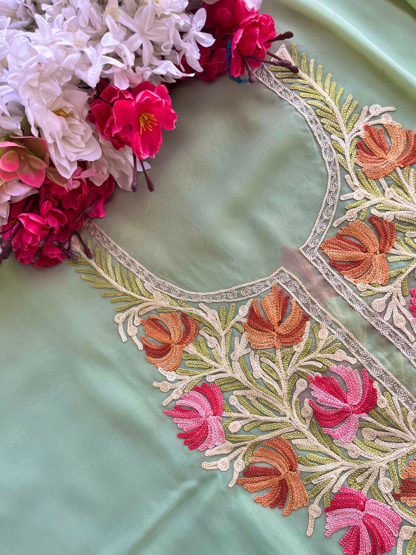 Georgette Unstitched Kashmiri Kurta