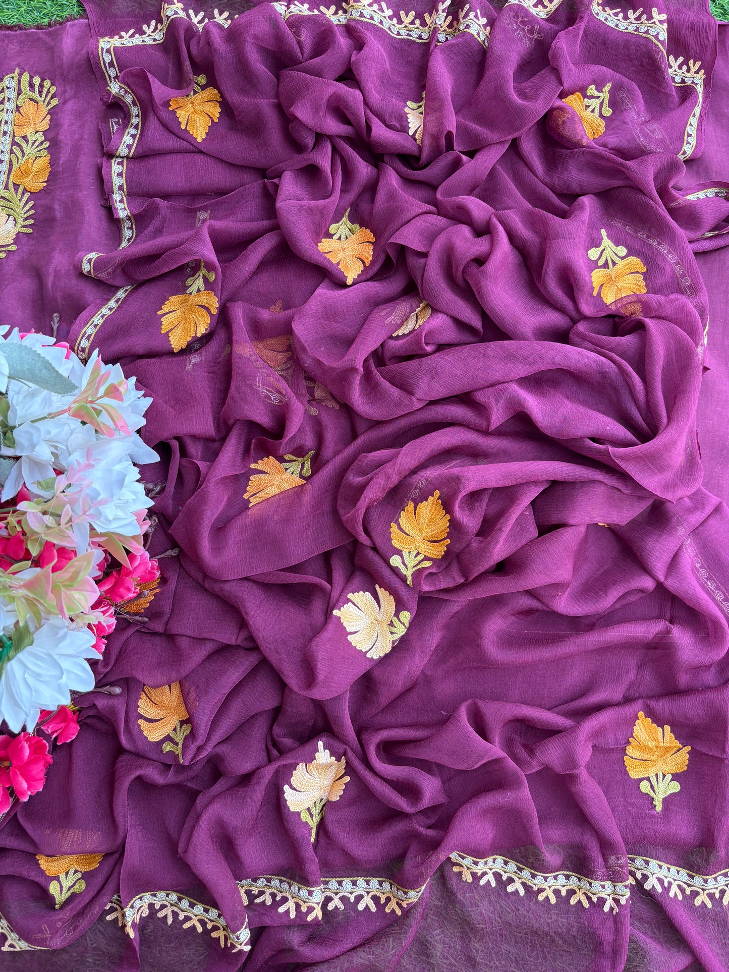 Wine Opada Silk Kashmiri Suits