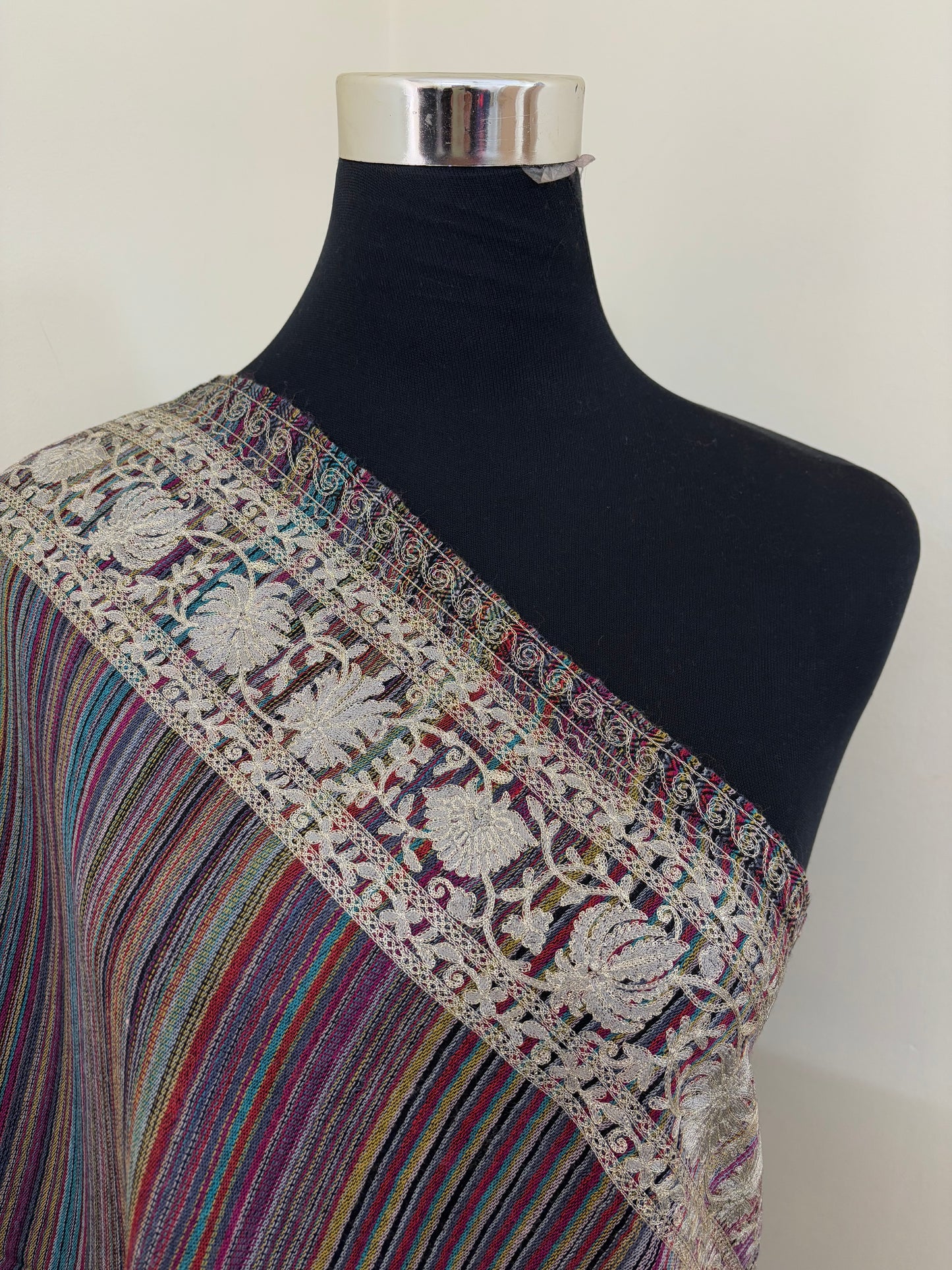 Black Stripes Kashmiri Stole