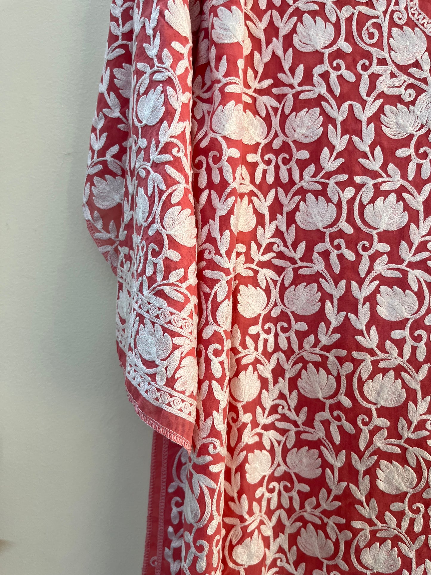 Georgette Front Back Jaal Kashmiri Semi Stitched Kurta