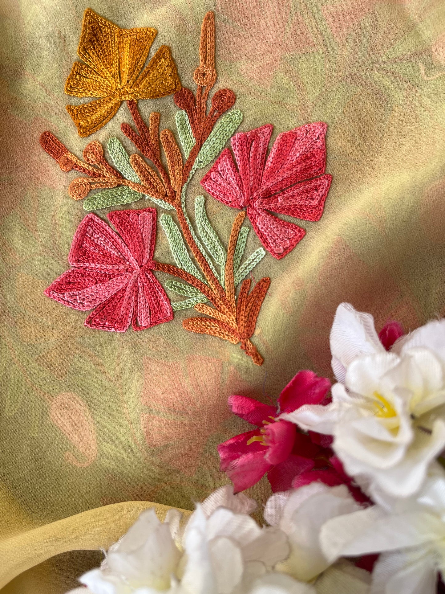 Georgette Unstitched Kashmiri Kurta