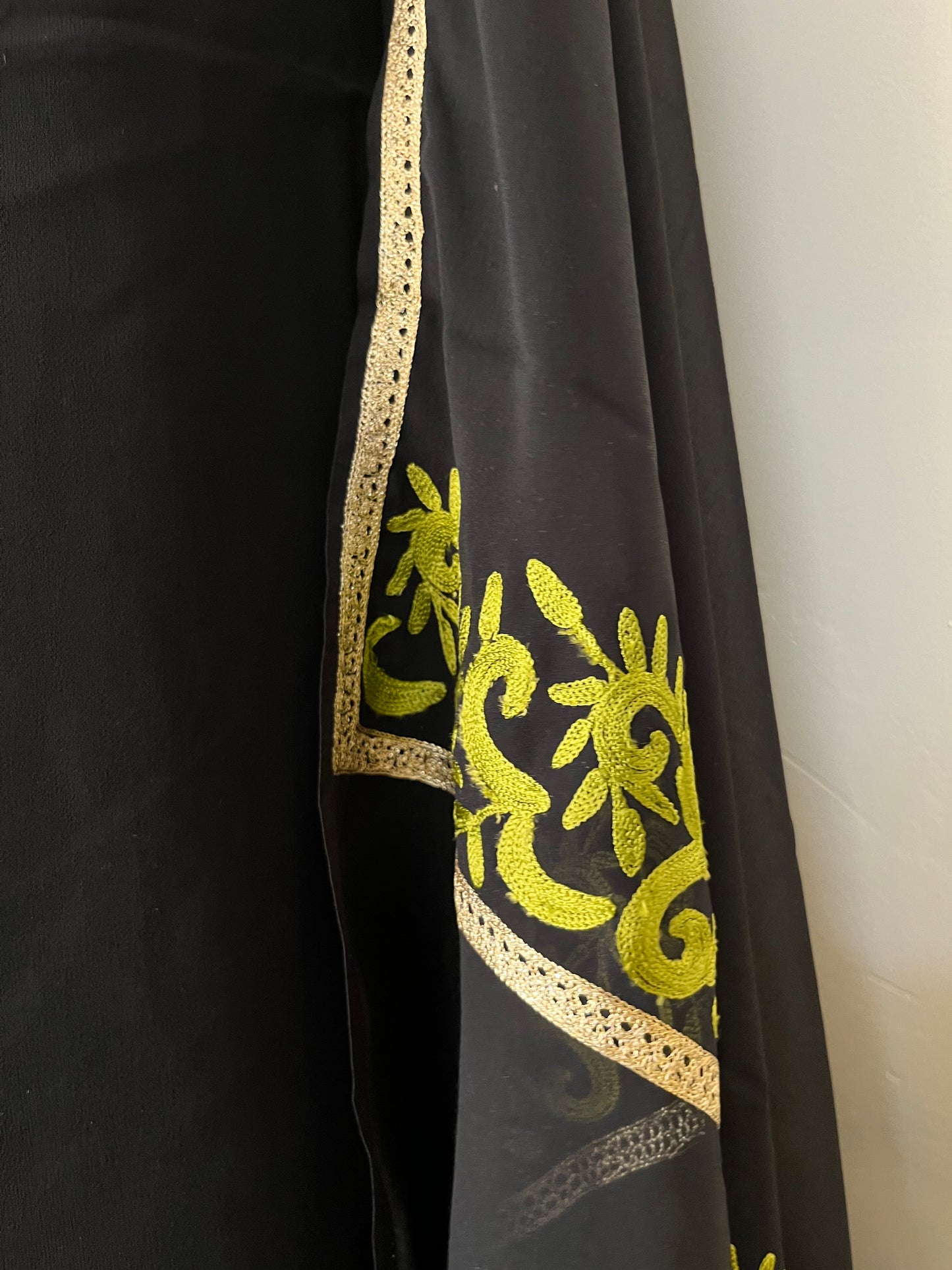 Georgette Black-Green 3 Pc Nalki work Suit Set