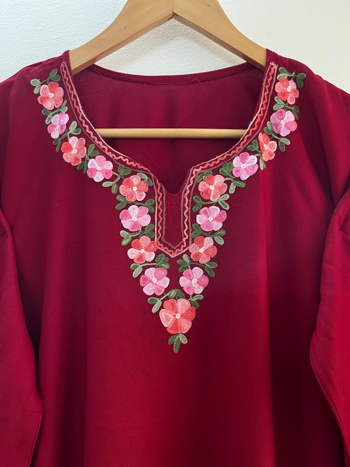 Maroon Cotton Cord Set (Free Size/ XL)