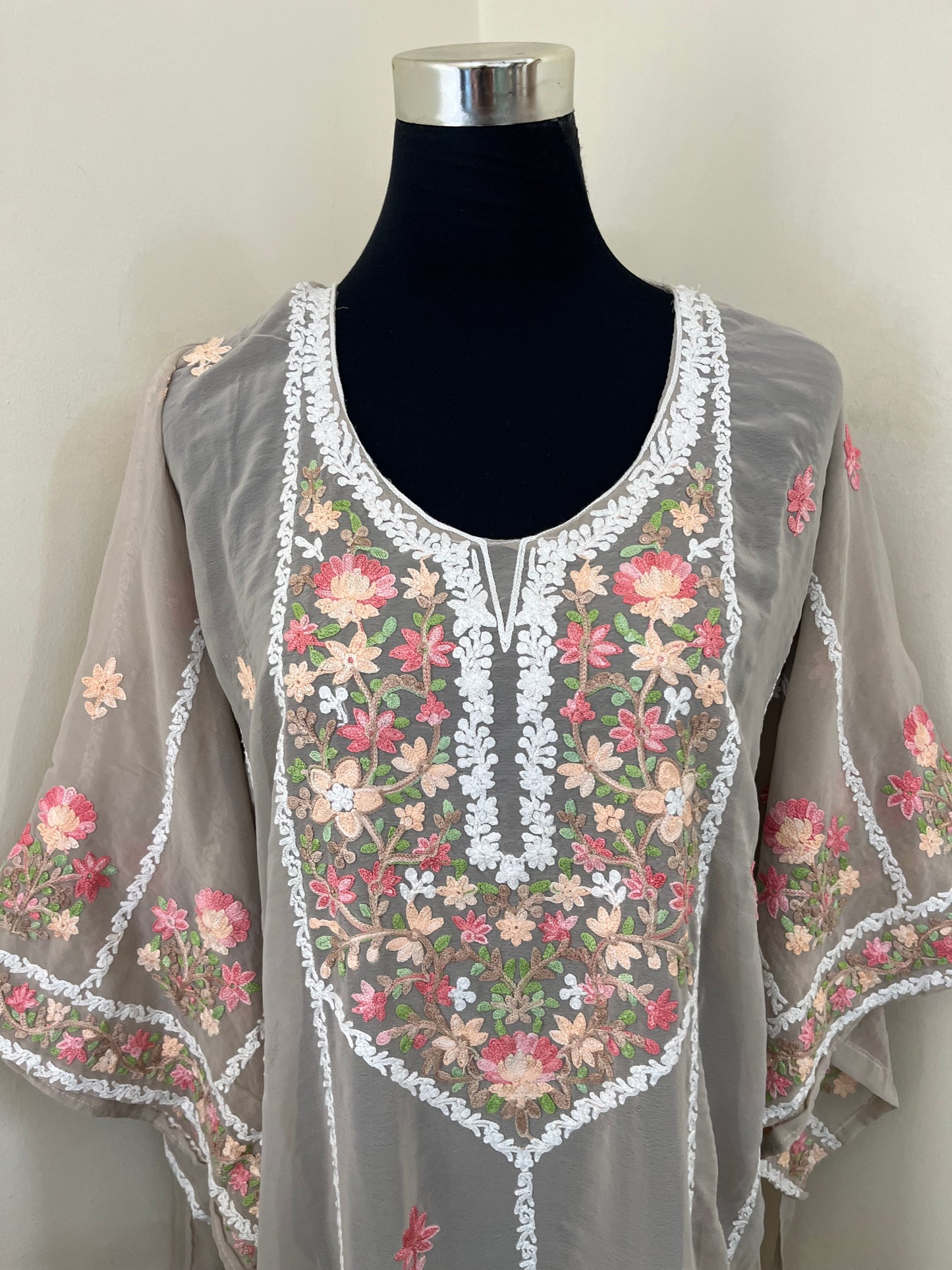 Moose Georgette All over Work Aari Embroidered Unstitched Kurta