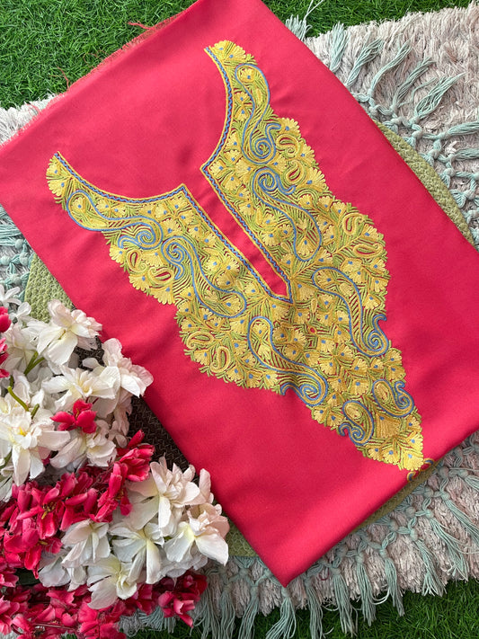 Pink Cotton Cord Set (Hand Embroidered)