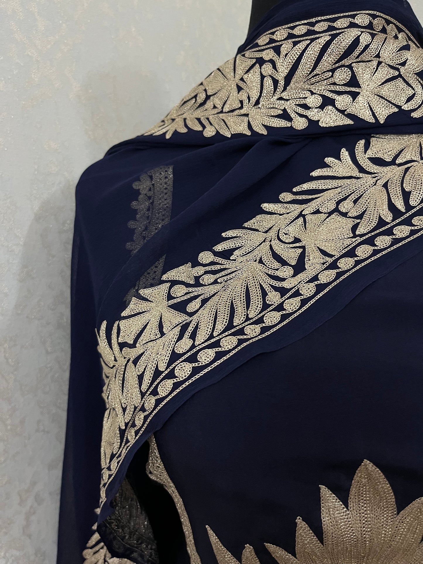 Navy Blue Sanam’ Tilla Kashmiri Silk Suit