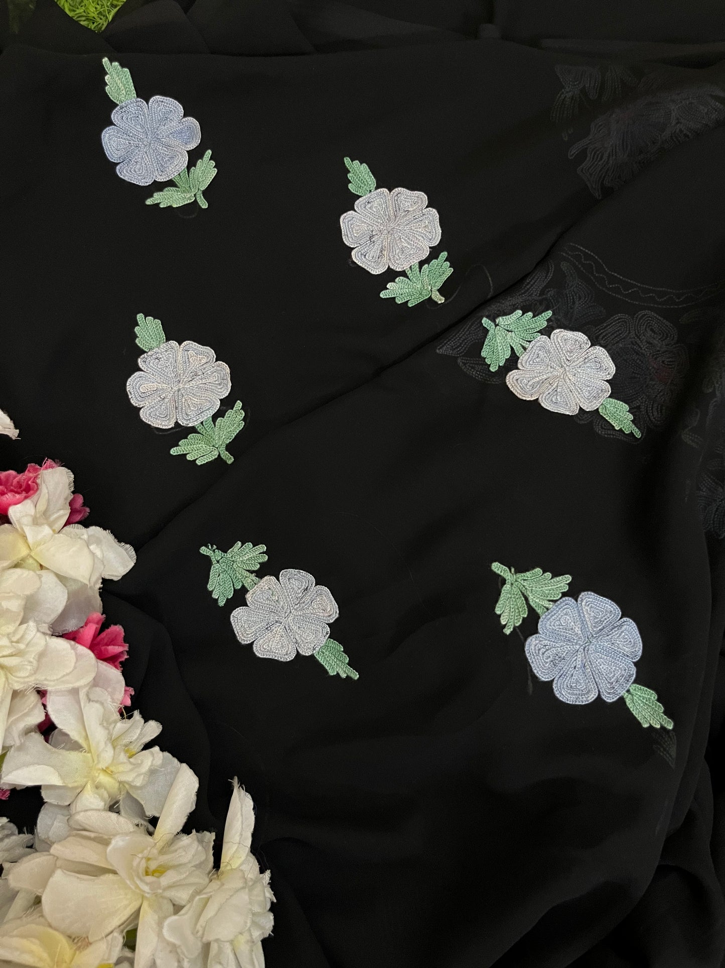 Black Georgette 3 Pc Aari Embroidered Suit