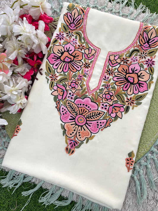 Off White Cotton Unstitched Cord Set