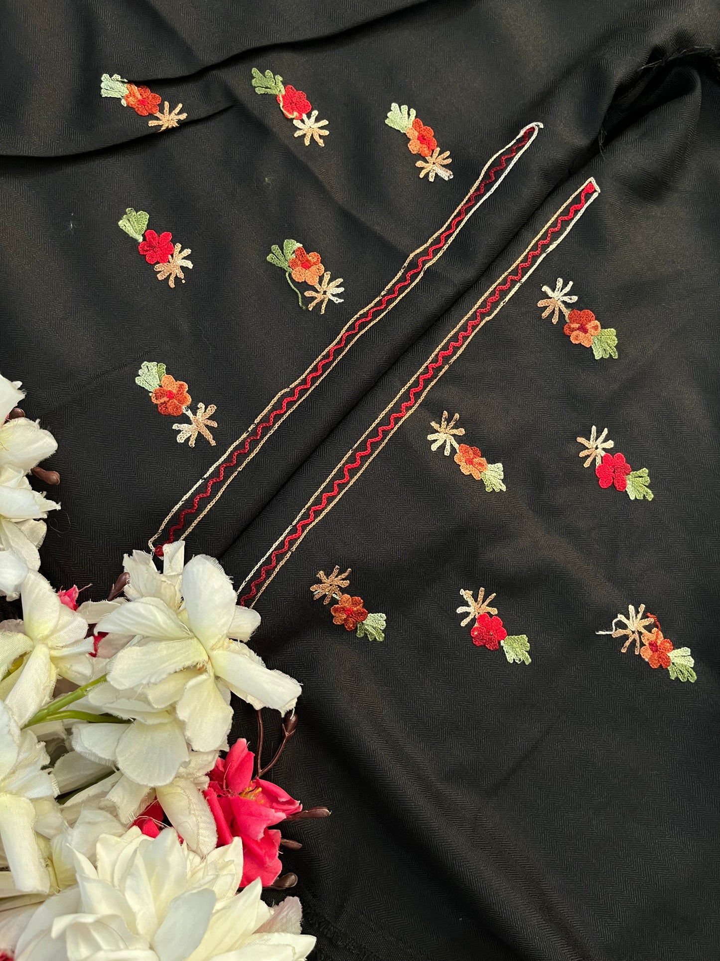 Black Woollen Aari Embroidered 3pc suit