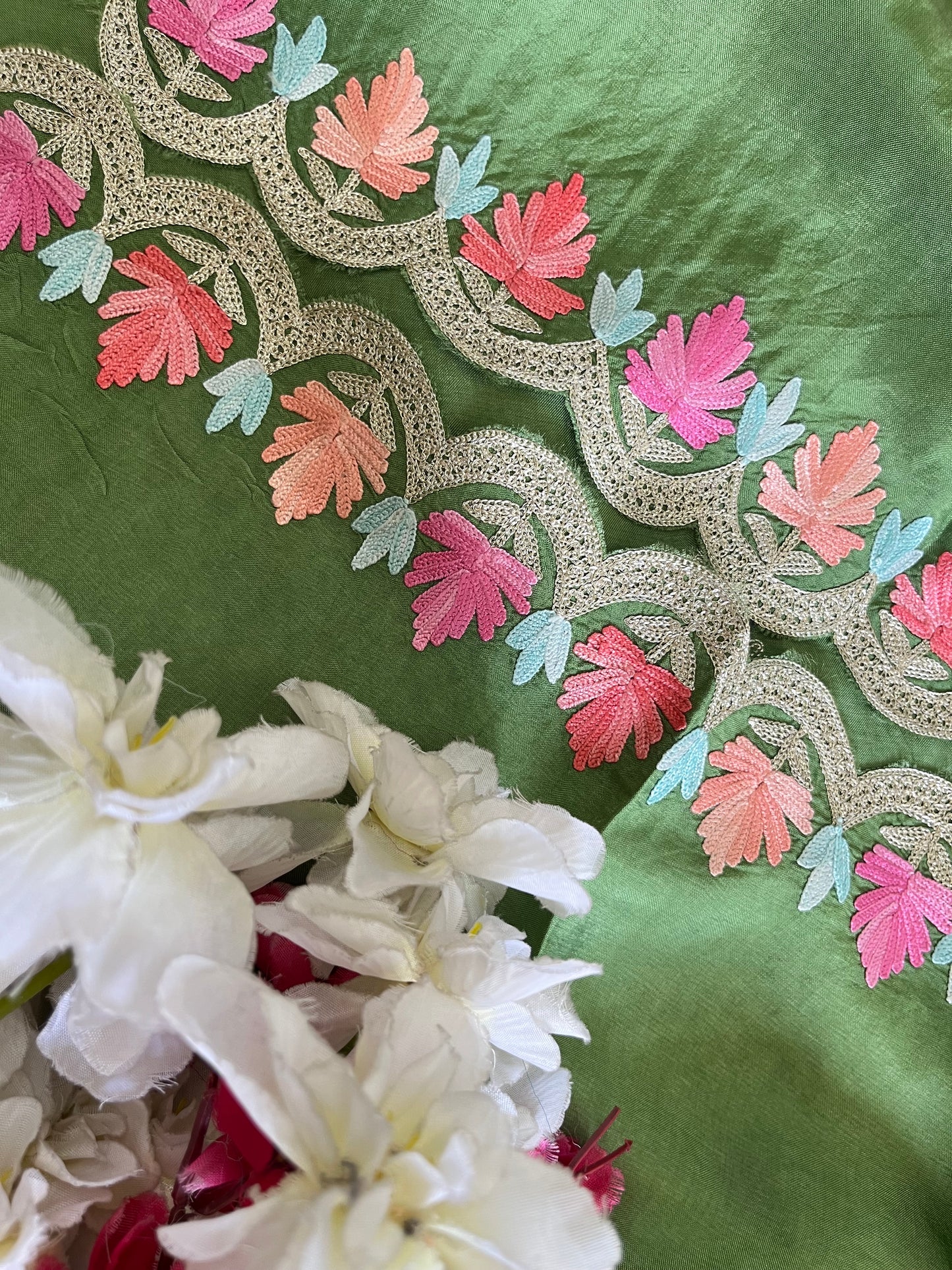 Sanam’ Silk Aari Embroidered Suit material