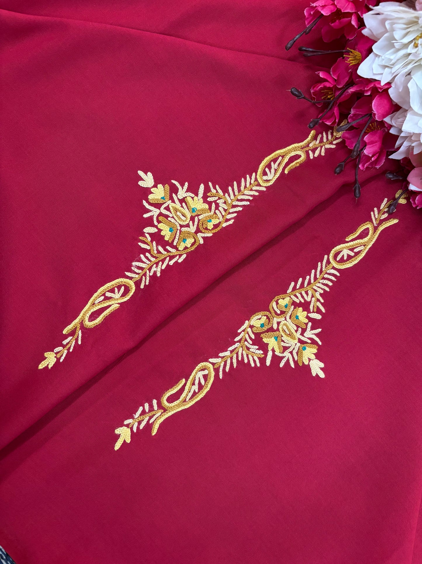 Red Cotton Cord Set (Hand Embroidered)