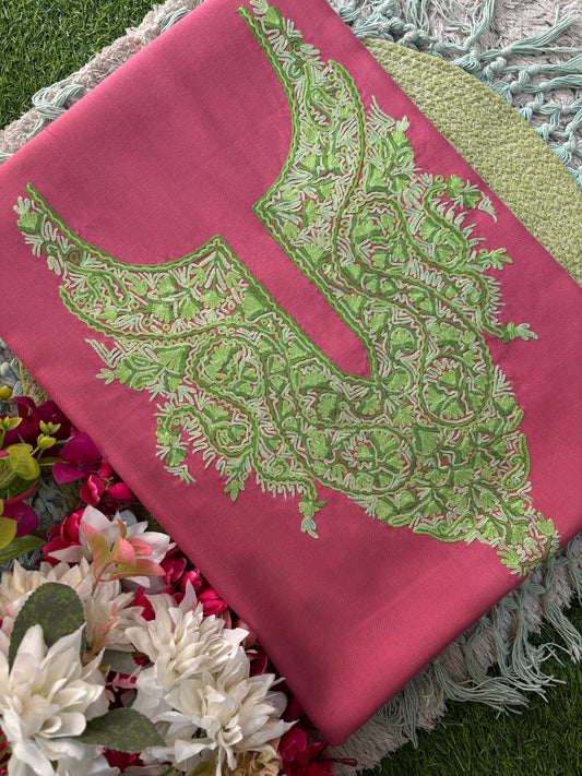 Pink Cotton Cord Set (Hand Embroidered)