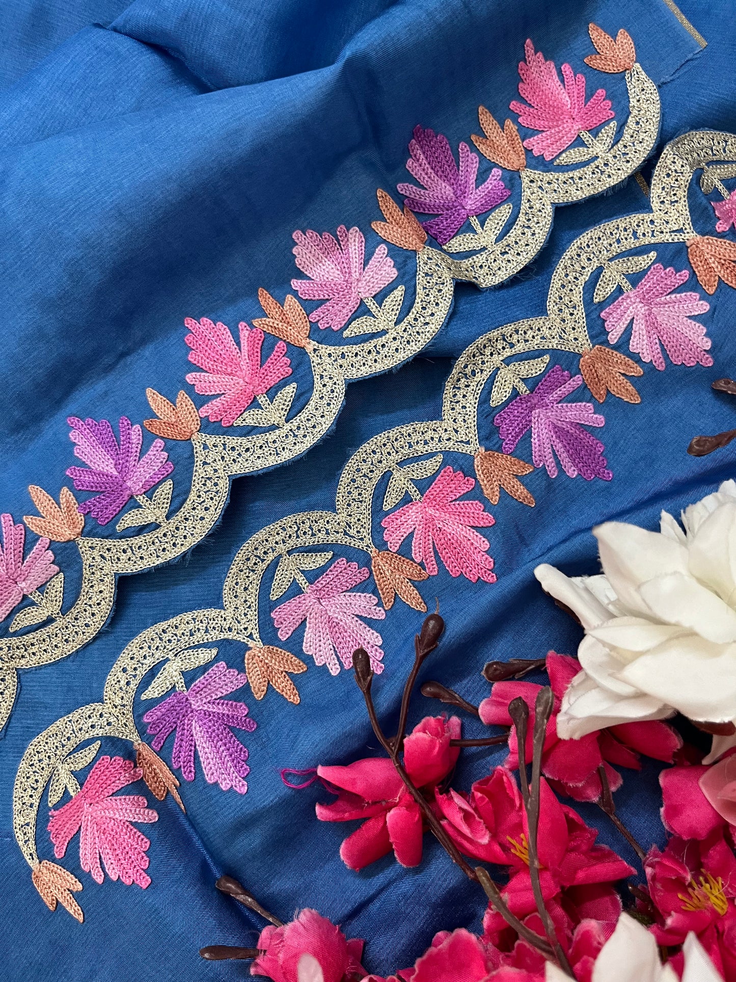 Sanam’ Silk Aari Embroidered Suit material
