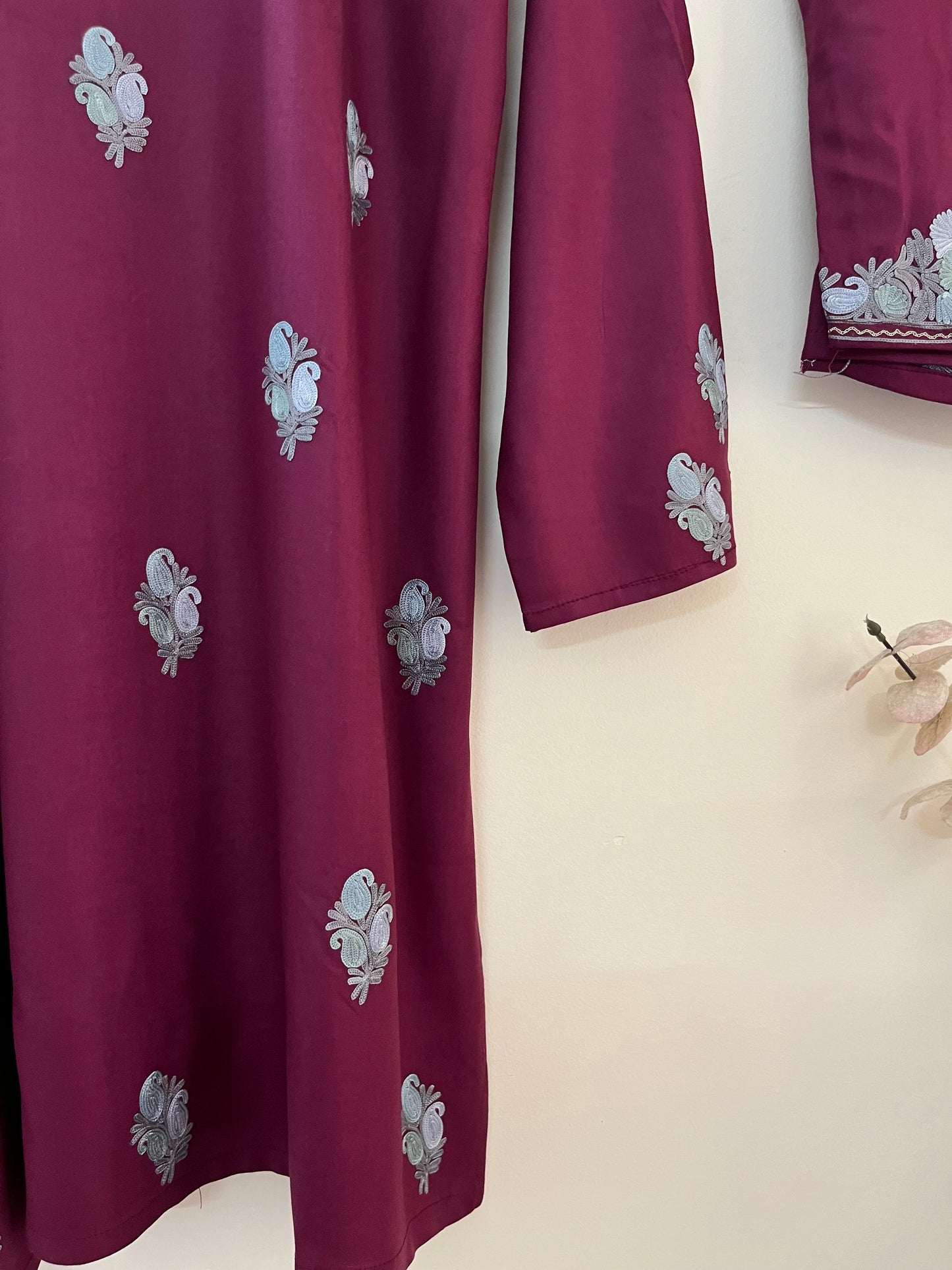 Wine Cotton Cord Set (Free Size/ XL)