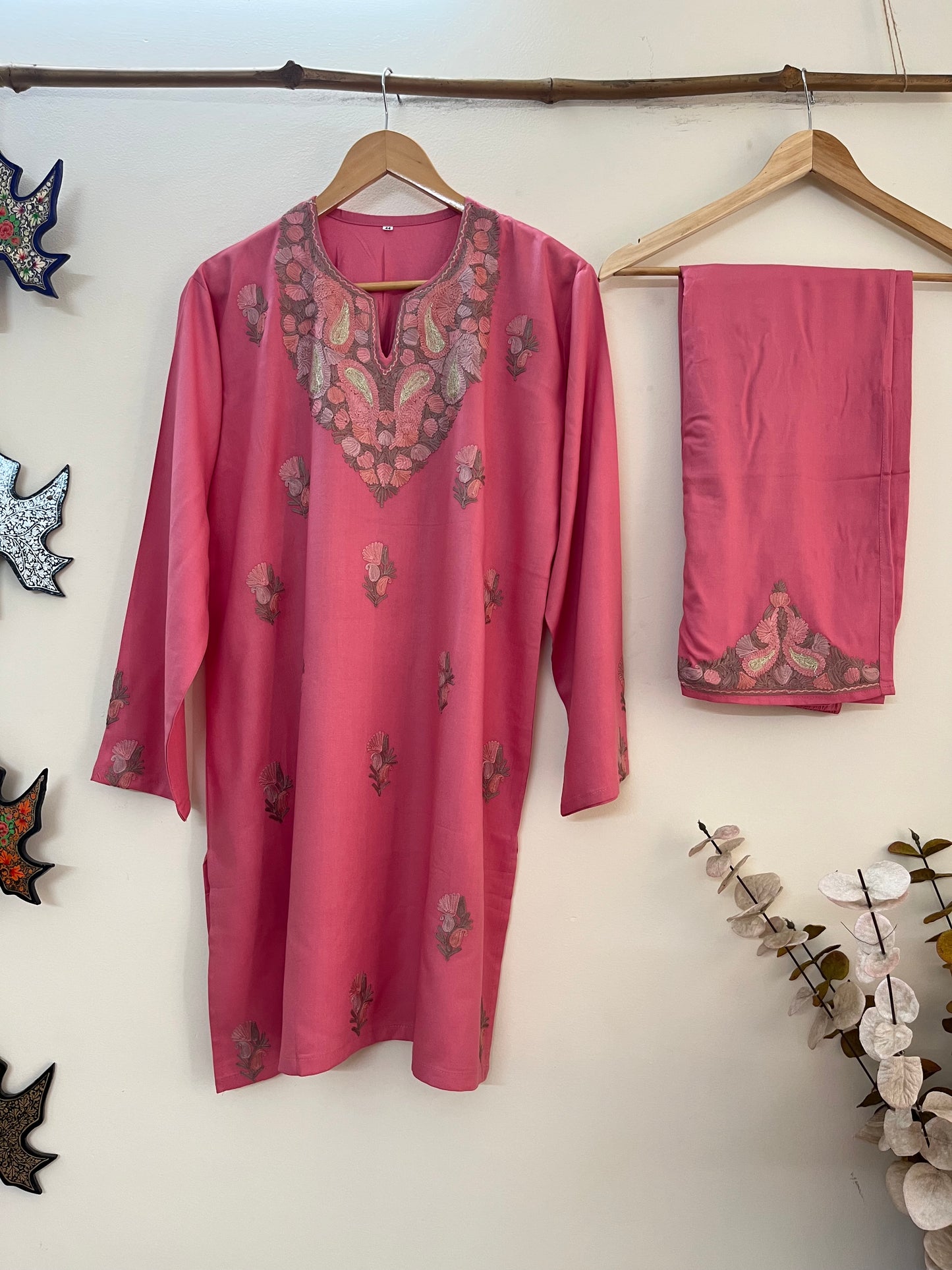 Soft Pink Cotton Cord Set (Free Size/ XL)