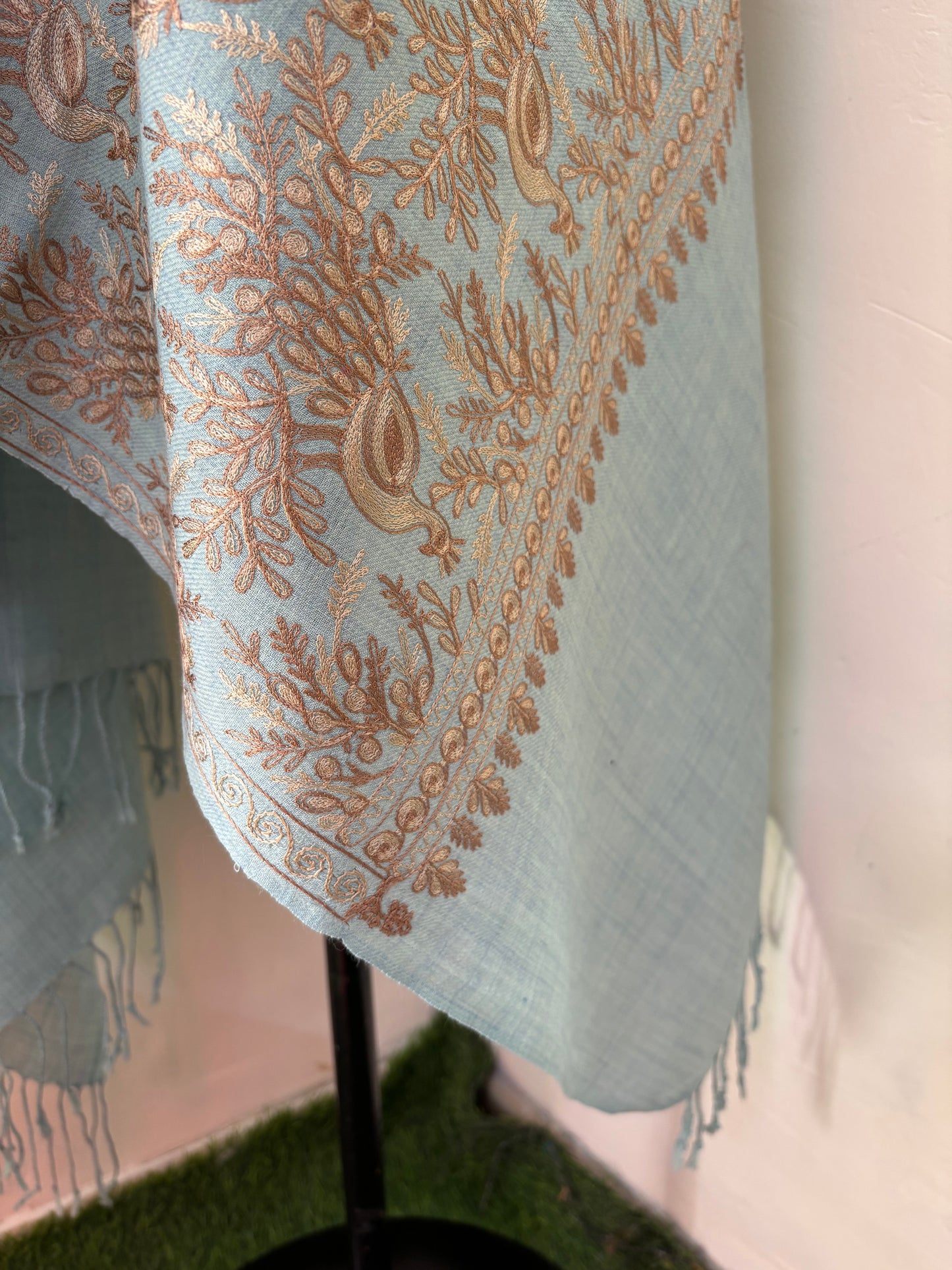 Aqua Mor Kashmiri Semi Pashmina Stole