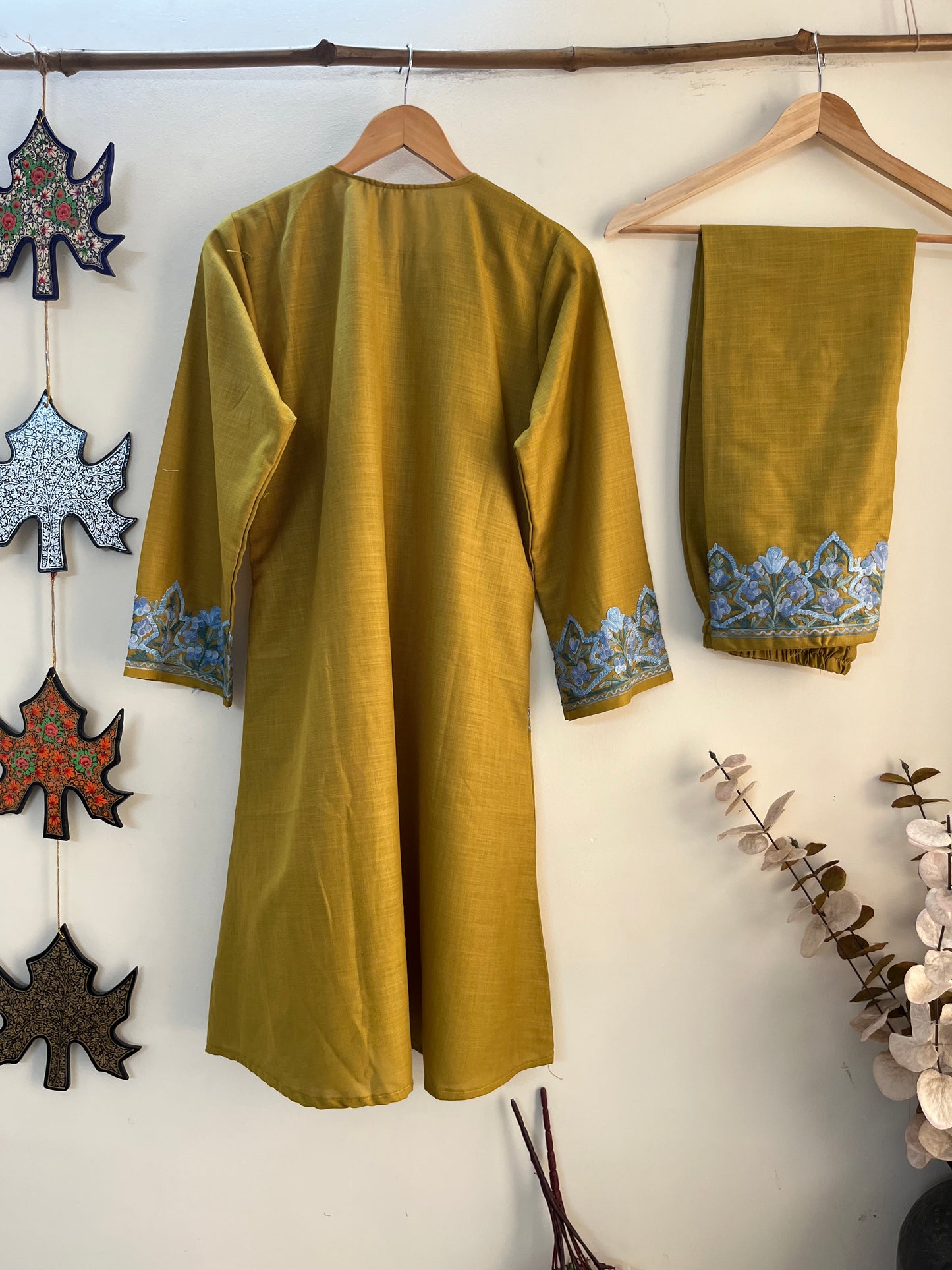 Green Cotton Stitched Co-ord Set (L)