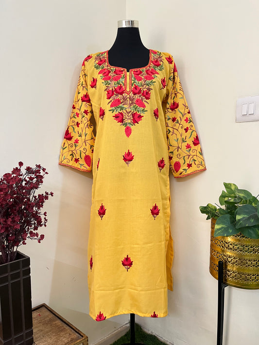 ‘Bageecha’ Cotton Stitched Aari Work Kurti (L)