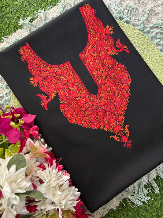 Black Cotton Cord Set (Hand Embroidered)