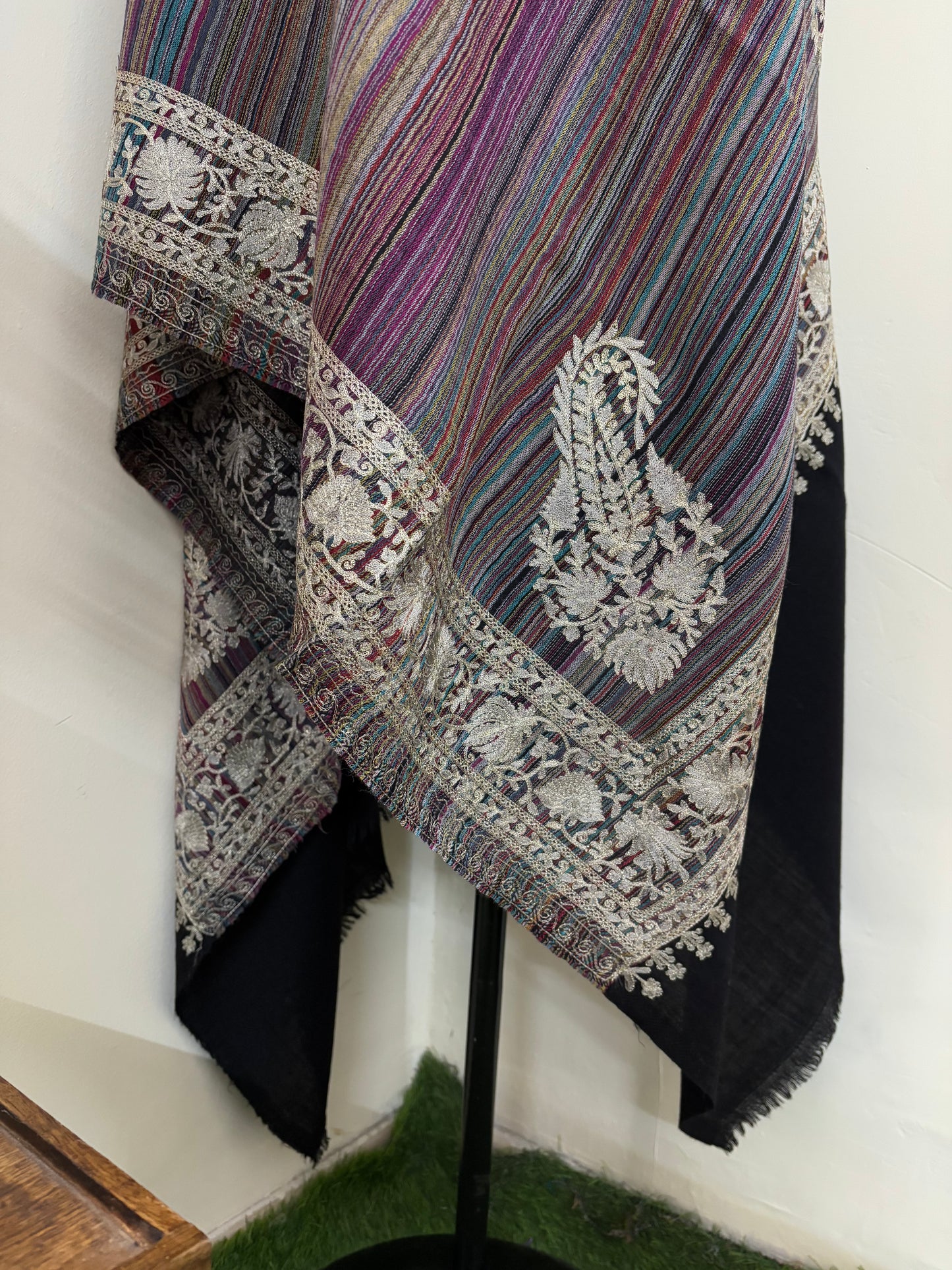 Black Stripes Kashmiri Stole