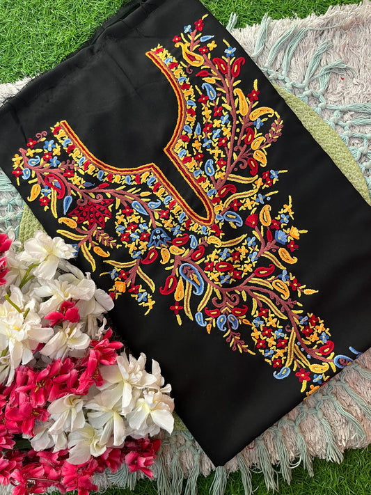 Black Cotton Cord Set (Hand Embroidered)
